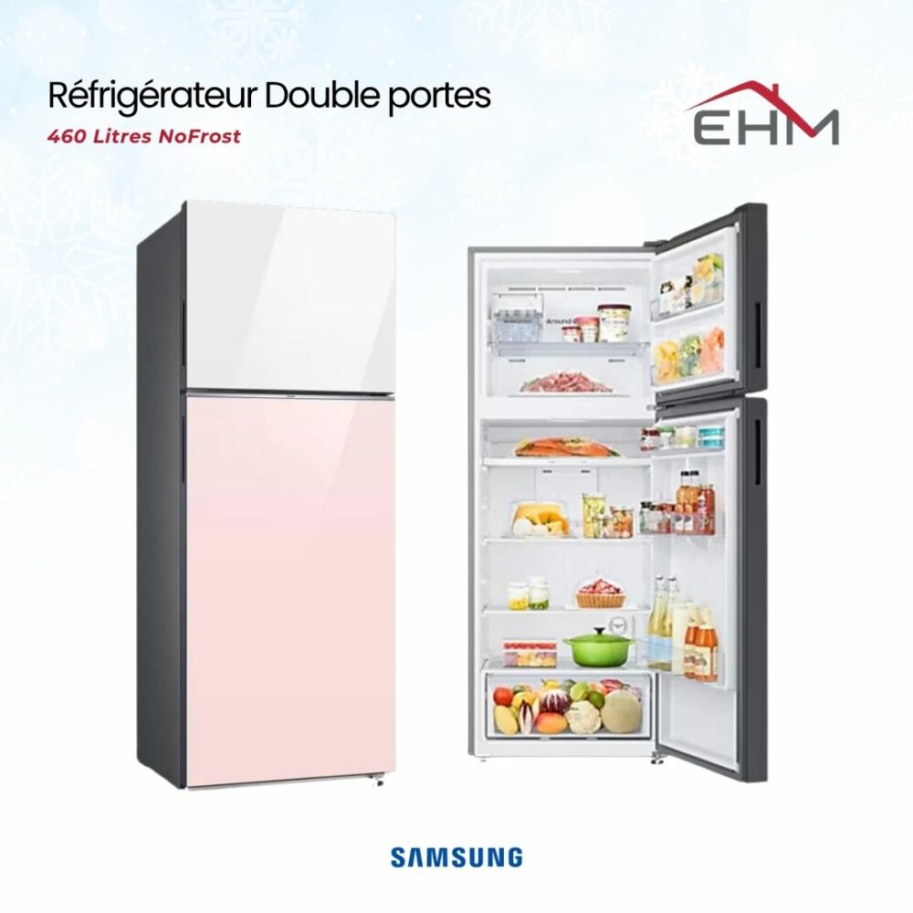 Réfrigérateur SAMSUNG RT47CB66448CEL 460 Litres NoFrost – Rose&Blanc