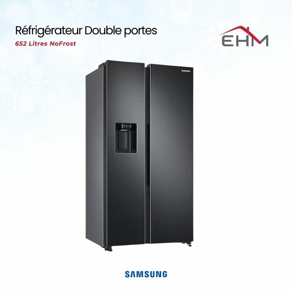 Réfrigérateur Side By Side SAMSUNG RS68A8820B1 652Litres NoFrost – Noir