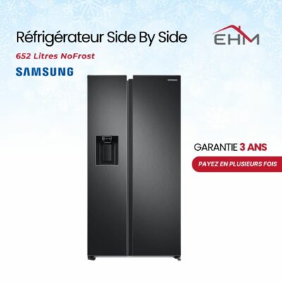 Réfrigérateur Side By Side SAMSUNG RS68A8820B1 652Litres NoFrost – Noir