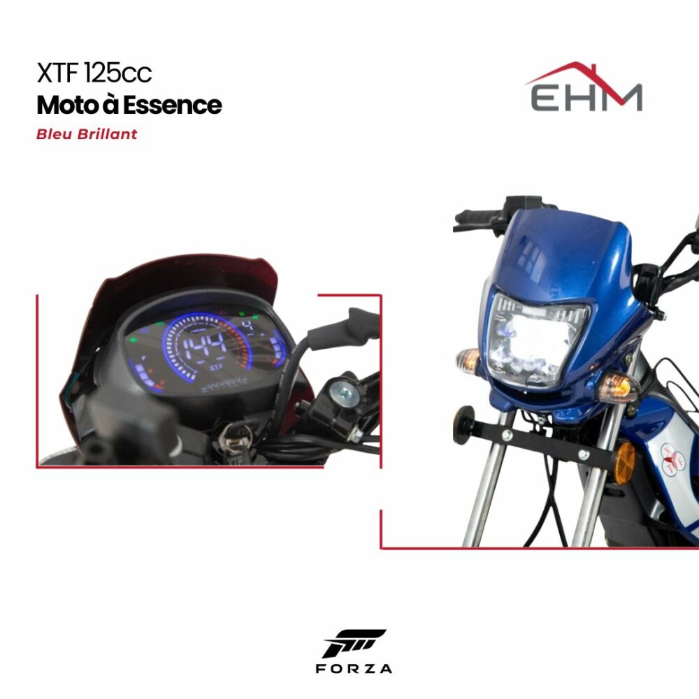 Moto à Essence FORZA XTF 125cc Monocylindre - Bleu Brillant