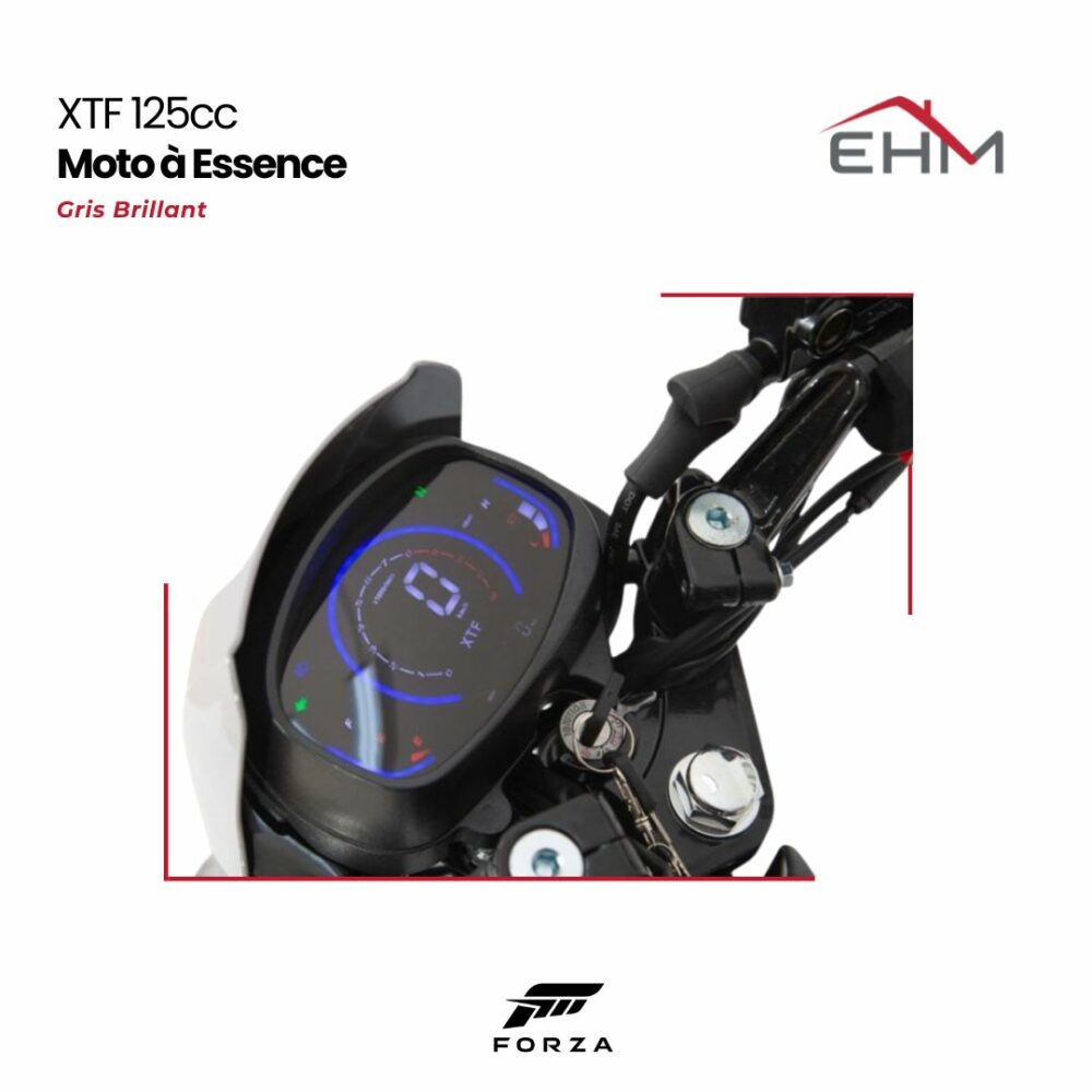 Moto à Essence FORZA XTF 125cc Monocylindre - Gris Brillant