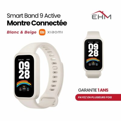 Bracelet connecté Xiaomi Smart Band 9 Active - Blanc & Beige