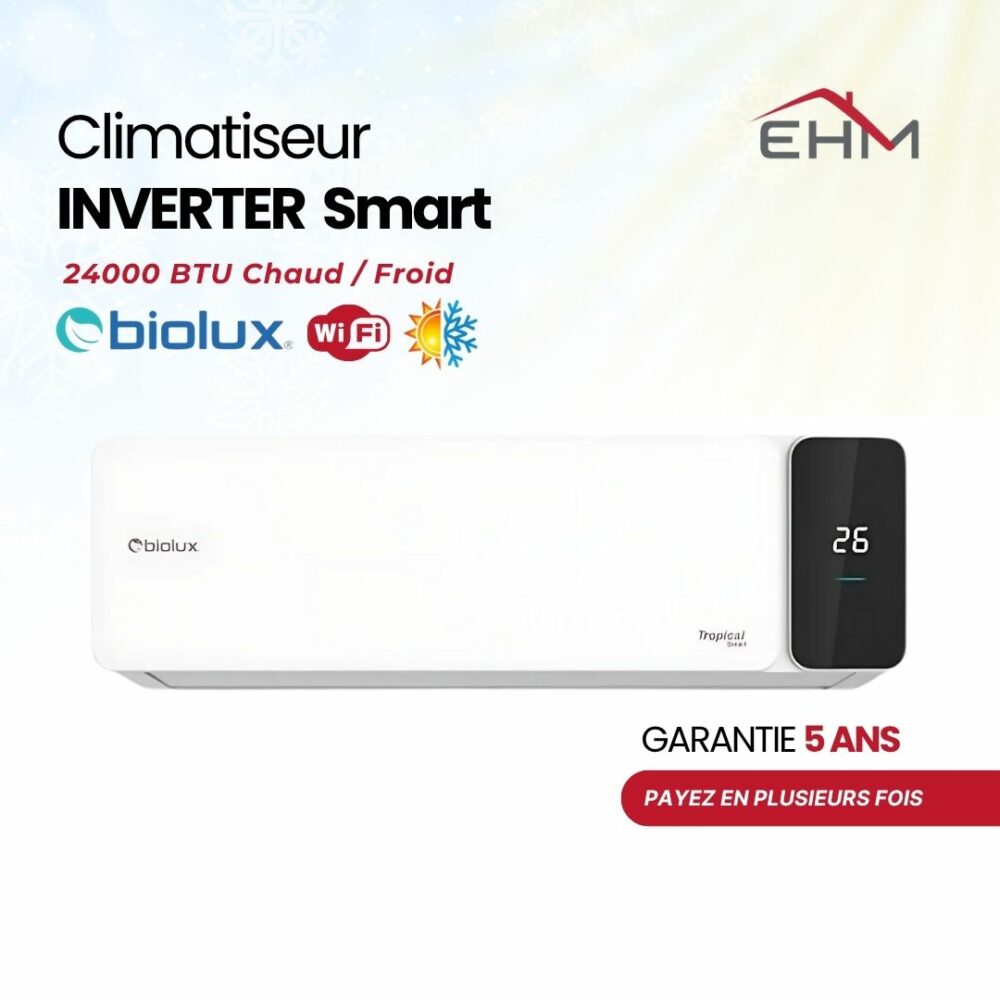 Climatiseur BIOLUX INVERTER Smart 24000 BTU Chaud / Froid