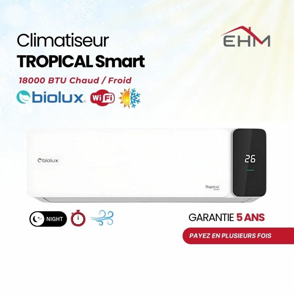 Climatiseur Biolux Chaud et Froid Tropical Smart / 18 000 BTU