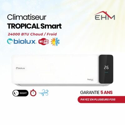 Climatiseur Biolux Chaud et Froid Tropical Smart / 24000 BTU
