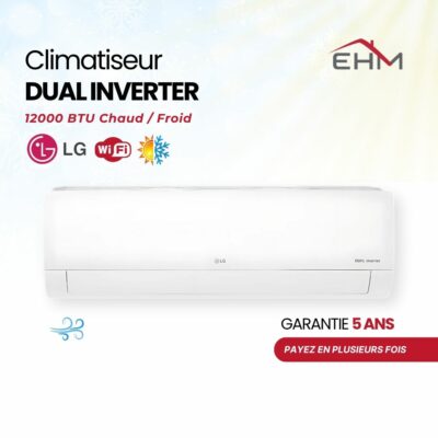 Climatiseur LG 12000 BTU Inverter DualCool E Look_ Chaud_Froid - D12TIH