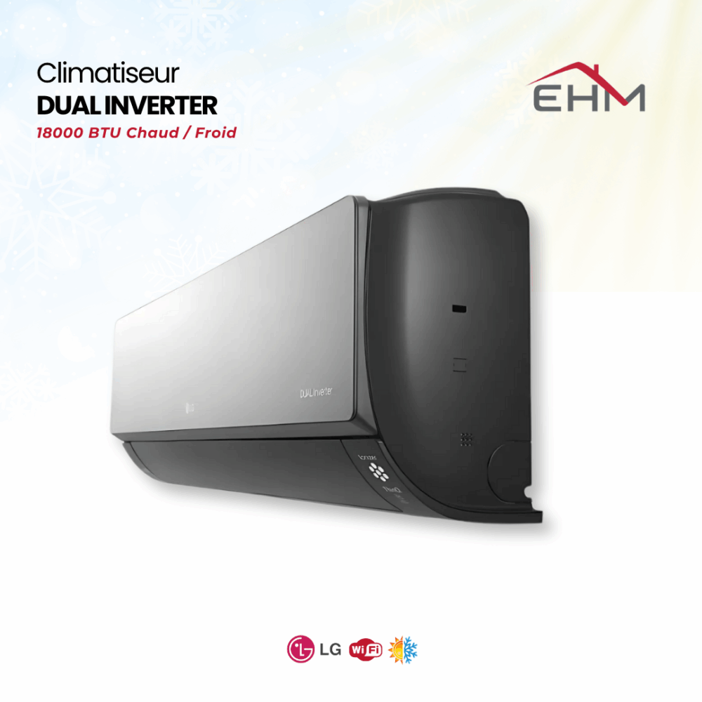 Climatiseur LG 18000 BTU ARTCOOL MIRROR UVnano WiFi / Chaud/Froid / Noir