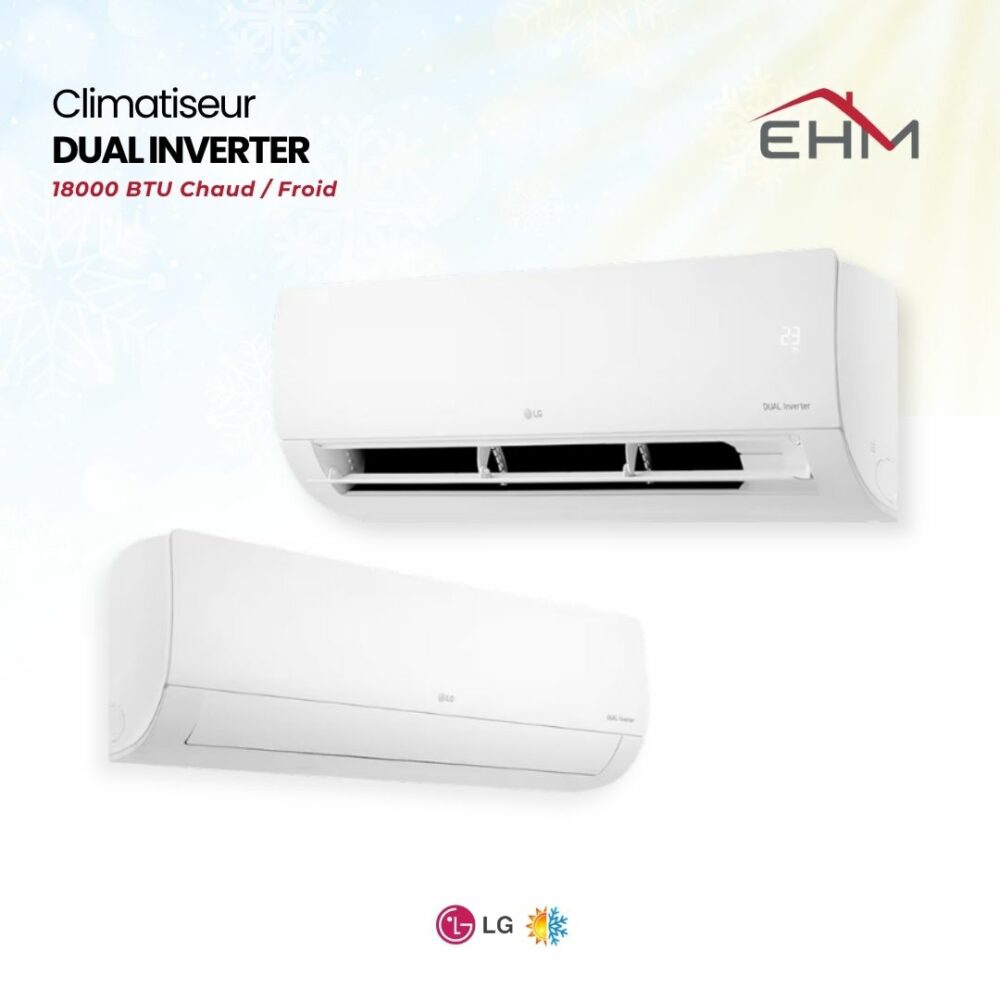 Climatiseur LG 18000 BTU Inverter DualCool E Look/ Chaud/Froid