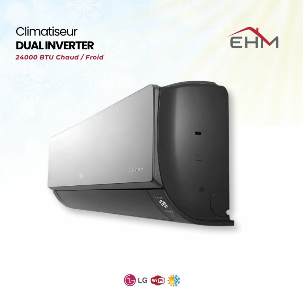 Climatiseur LG 24000 BTU ARTCOOL MIRROR UVnano WiFi / Chaud/Froid / Noir