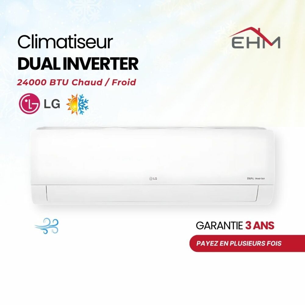 Climatiseur LG 24000 BTU Inverter DualCool E Look / Chaud/Froid