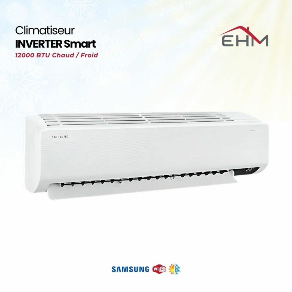 Climatiseur Samsung 12000 BTU / Inverter / Chaud Froid / Wifi / Technologie WindFree