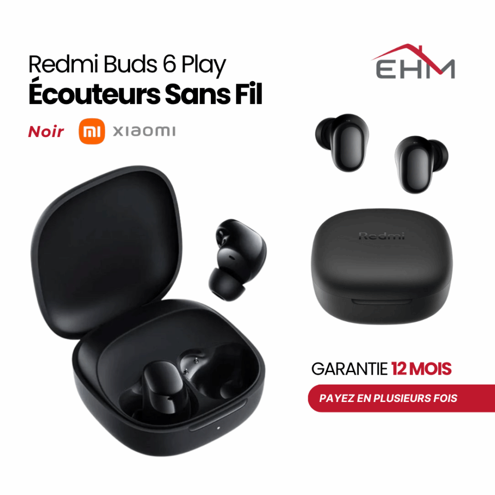 Écouteurs Sans Fil XIAOMI Redmi Buds 6 Play - Noir