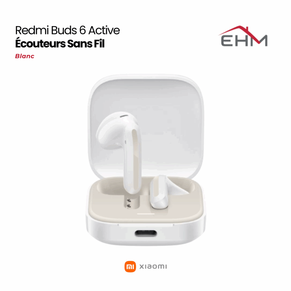 Écouteurs Sans Fil XIAOMI Redmi Buds 6 Active - Blanc