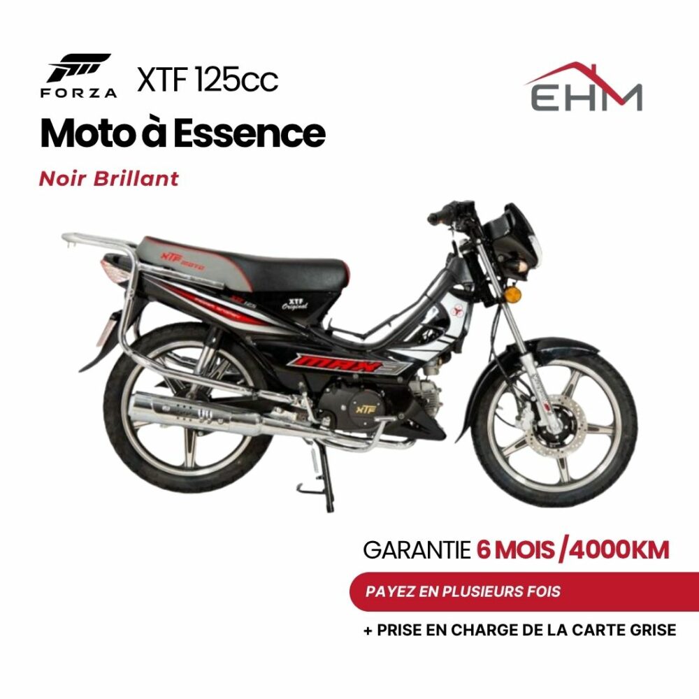 Moto à Essence FORZA XTF 125cc Monocylindre - Noir Brillant