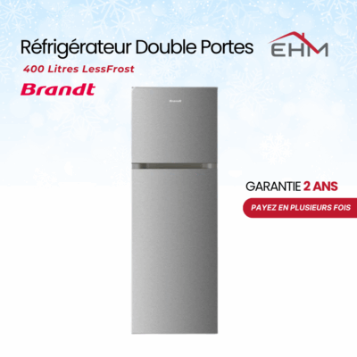 Réfrigérateur BRANDT BDE4310BSS 400 Litres LessFrost - Silver