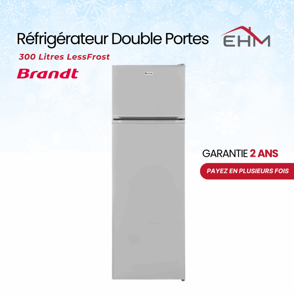 Réfrigérateur BRANDT BDT3210BS 300 Litres LessFrost - Silver