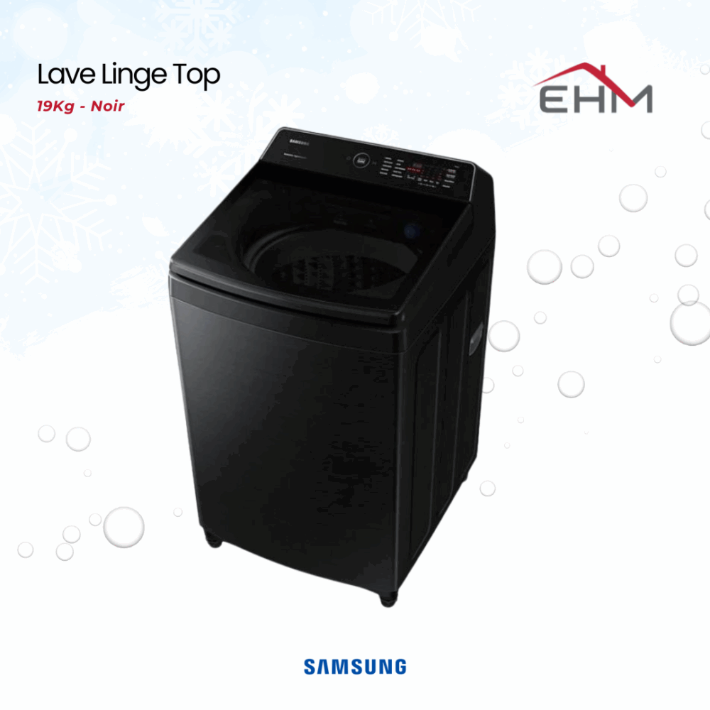 Lave Linge Top SAMSUNG WA19CG6745BVRQ 19Kg - Noir