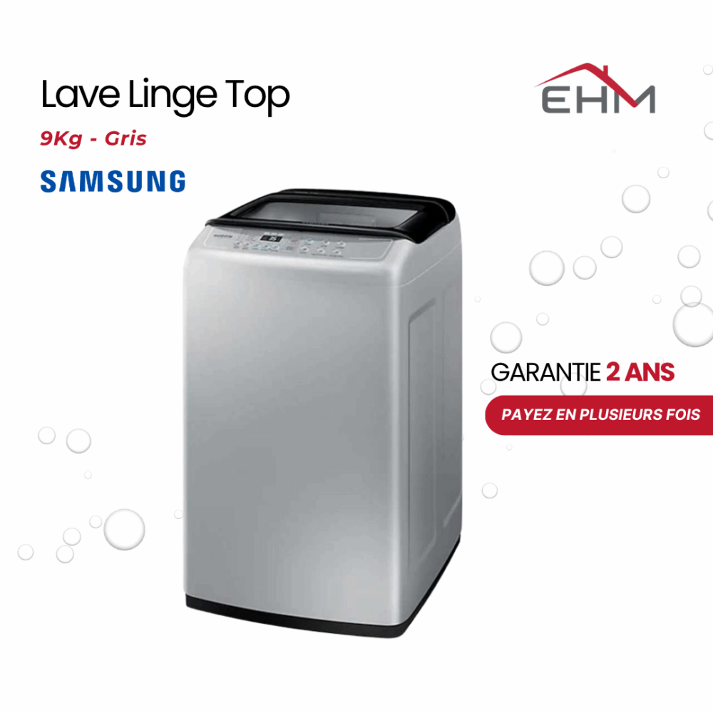 Lave Linge Top SAMSUNG WA90H4400SS 9Kg - Gris