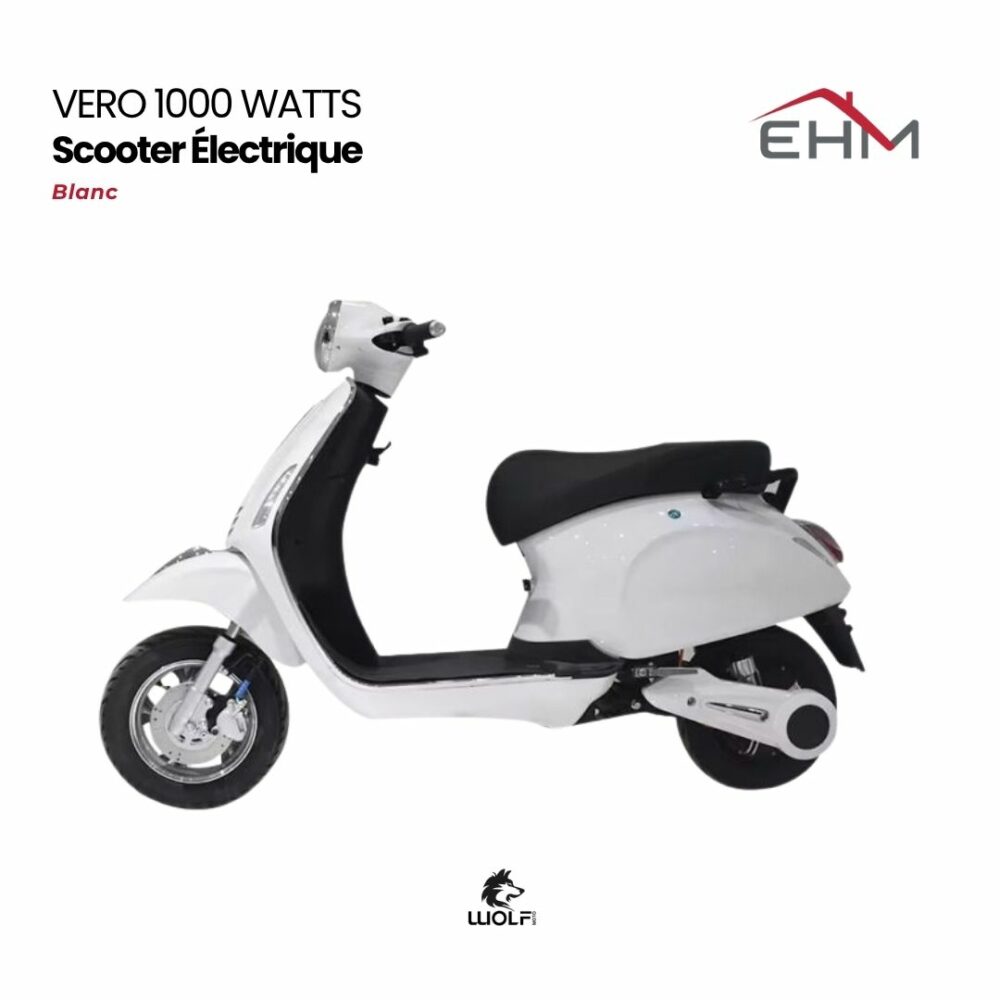 Scooter Électrique WOLF VERO 1000 Watts - Blanc
