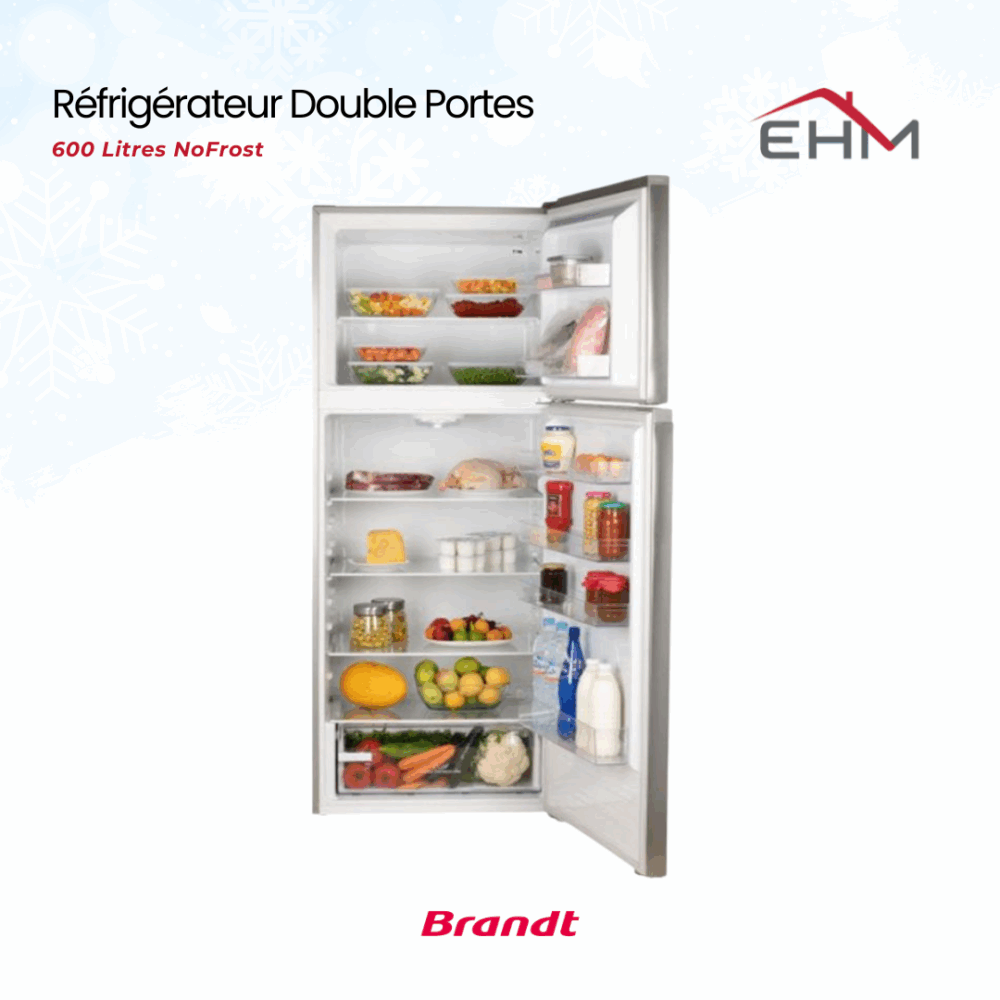 Réfrigérateur BRANDT BD6010NSS 600 Litres NoFrost - Silver