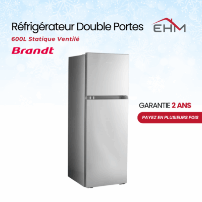 Réfrigérateur BRANDT BDE6210BSS 600L Statique Ventilé - Silver