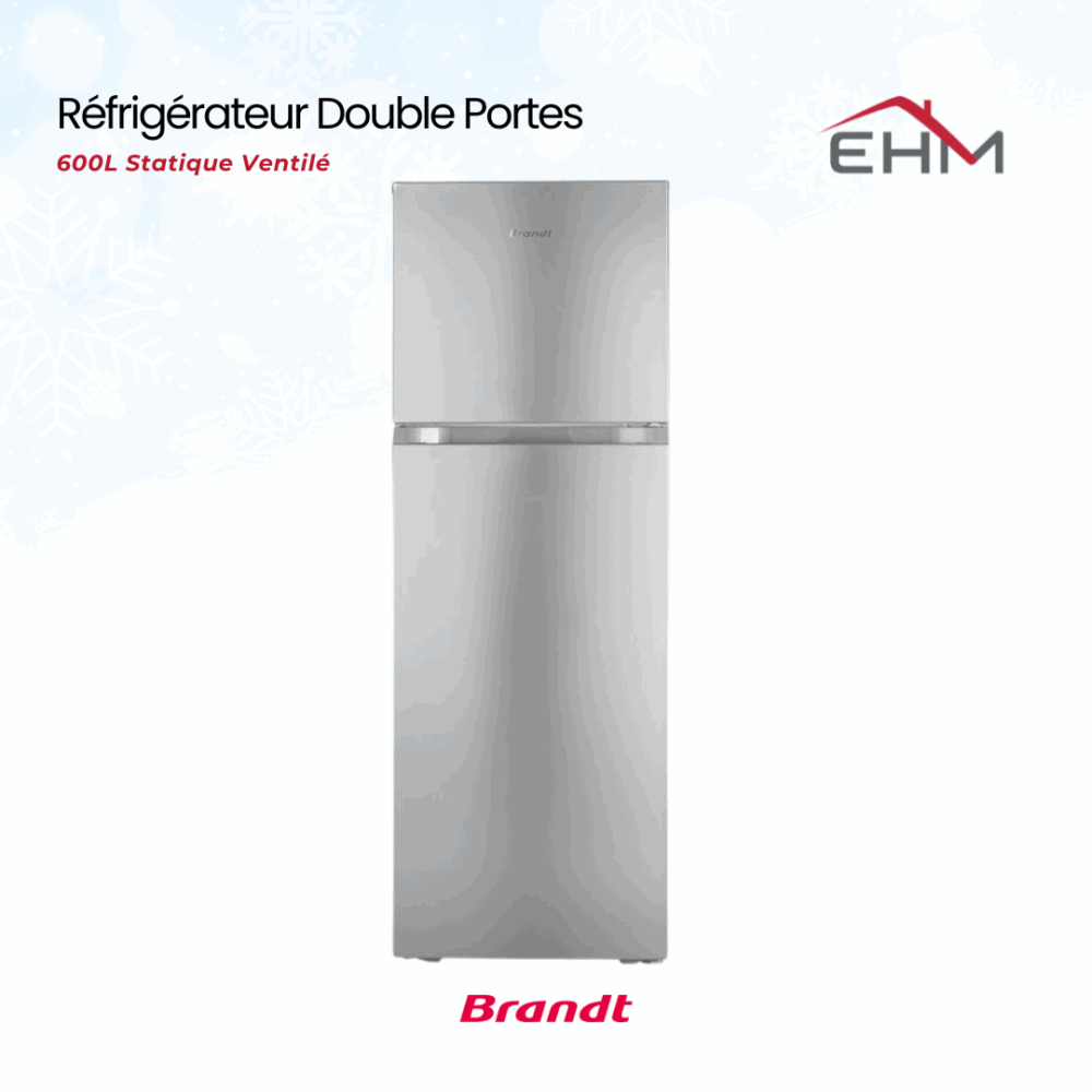 Réfrigérateur BRANDT BDE6210BSS 600L Statique Ventilé - Silver
