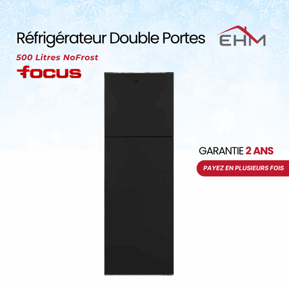 Réfrigérateur FOCUS F5070B 500 Litres NoFrost - Noir