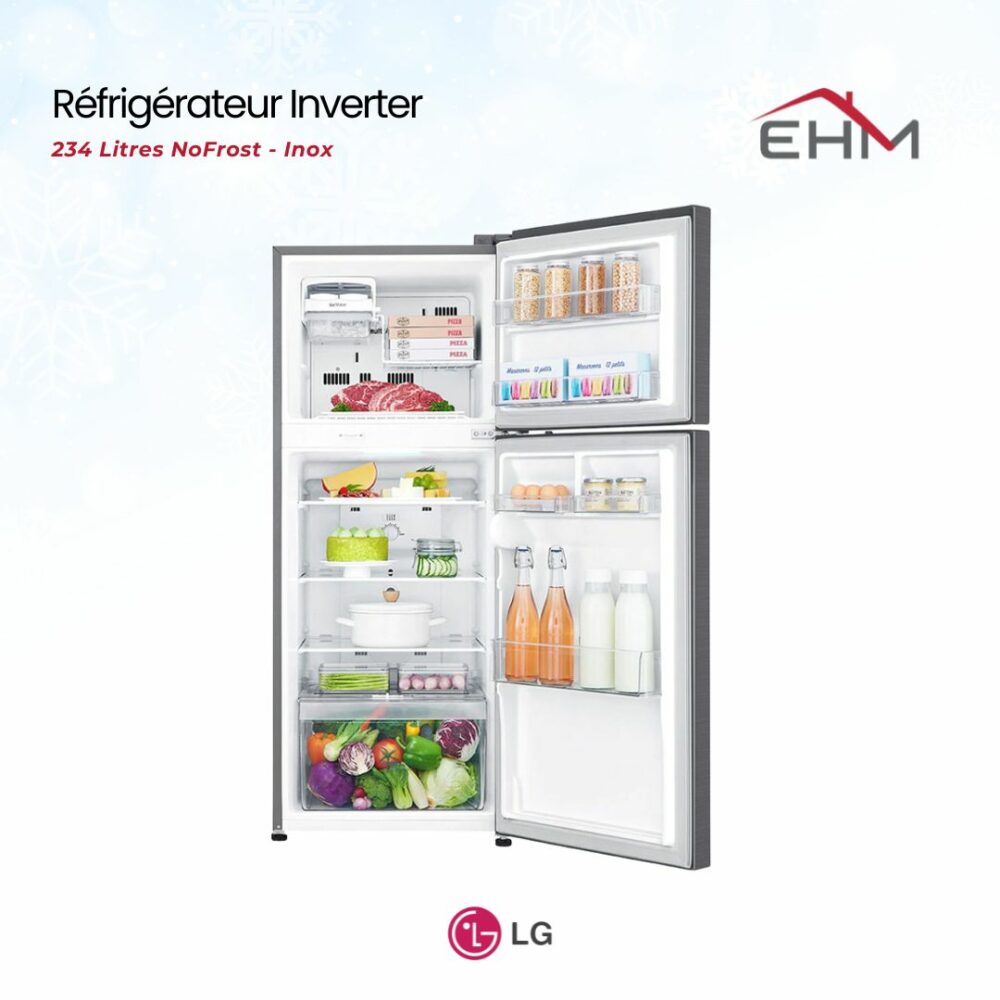 Réfrigérateur Inverter LG GL-C252SLBB 234 Litres NoFrost - Inox