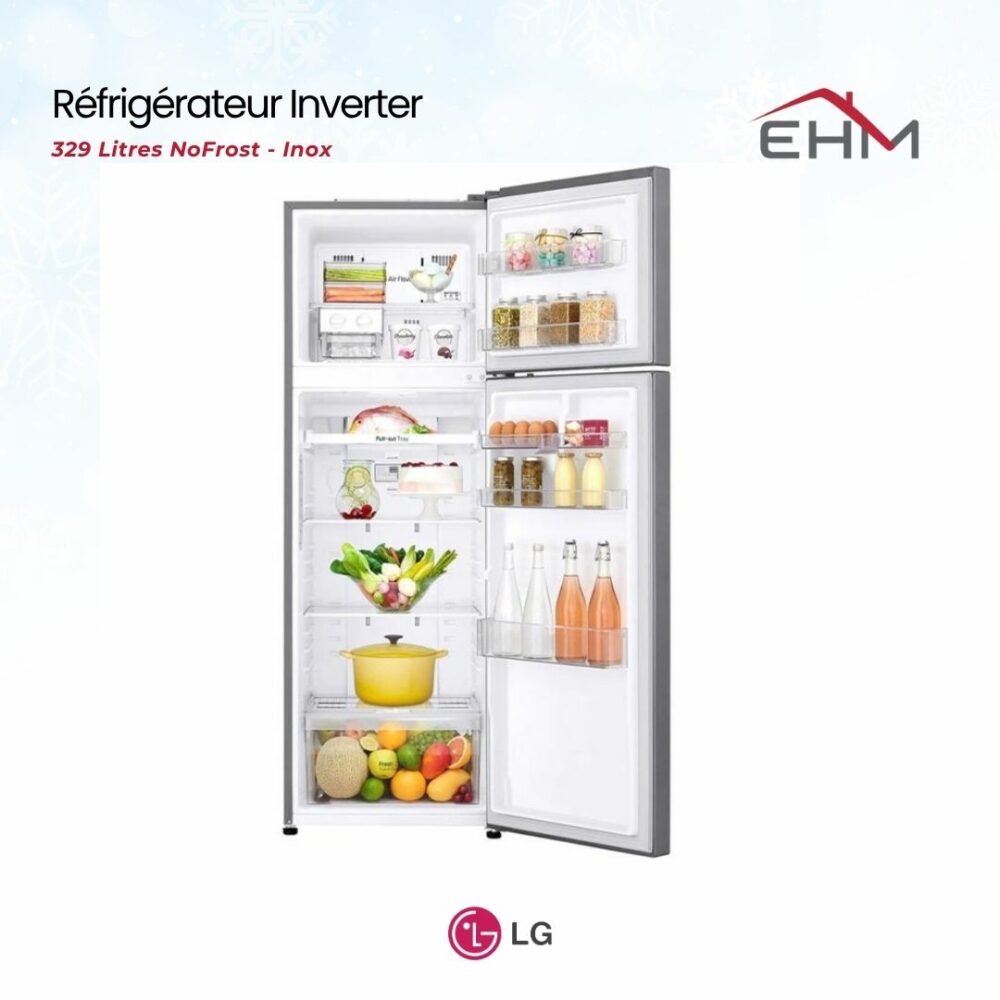 Réfrigérateur Inverter LG GL-G402RLCB 329 Litres NoFrost - Inox