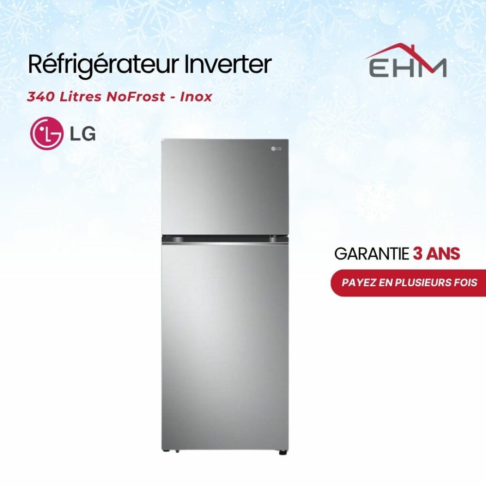 Réfrigérateur Inverter LG GN-B312PLGB 340Litres NoFrost - Inox