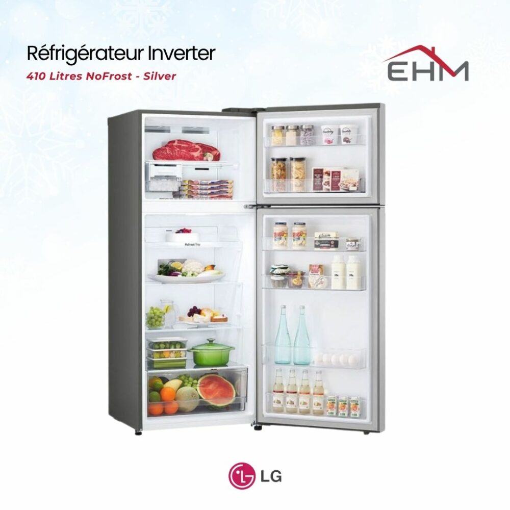 Réfrigérateur Inverter LG GN-B372PLGB 410Litres NoFrost - Silver