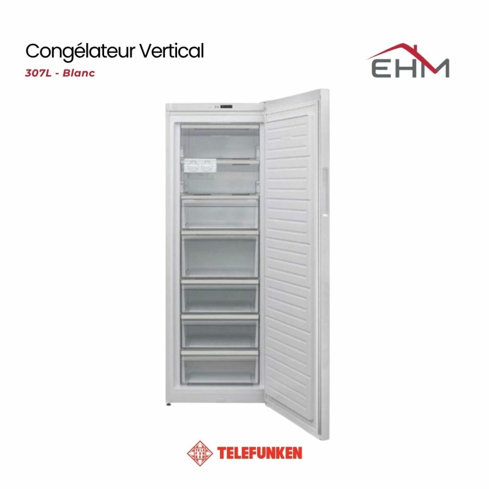 Congélateur Vertical TELEFUNKEN FRIG-371W 307 Litres - Blanc