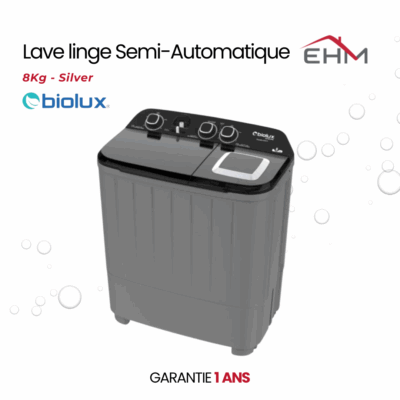 Lave Linge Semi-Automatique BIOLUX DT81S 8kg - Silver