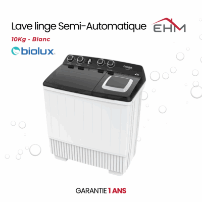 Lave Linge Semi-Automatique BIOLUX MDT101B 10kg - Blanc