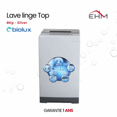 Lave linge Top BIOLUX M-TOP08S 8 Kg - Silver