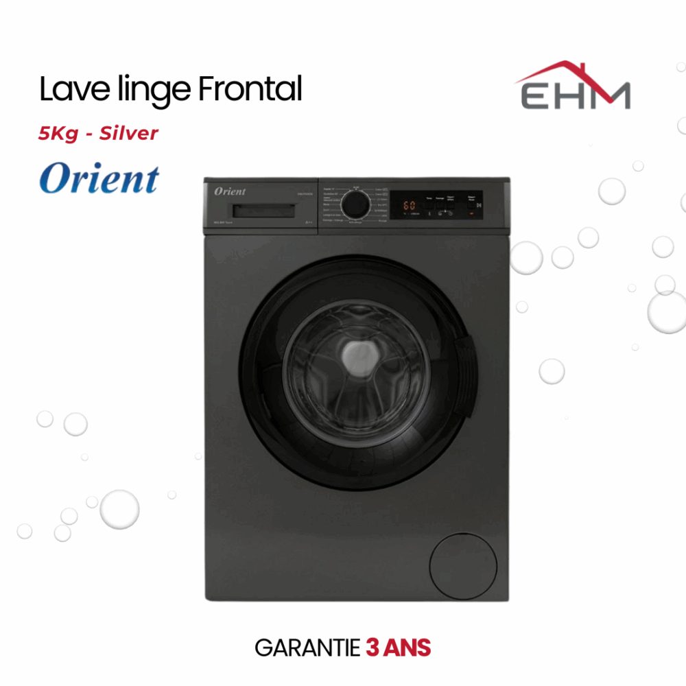 Lave Linge Frontal ORIENT OW-F5V01S 5Kg - Silver