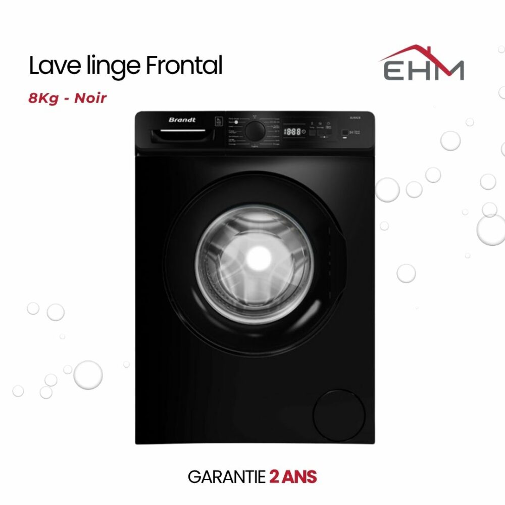 Lave Linge Frontal BRANDT BLF842B 8kg - Noir