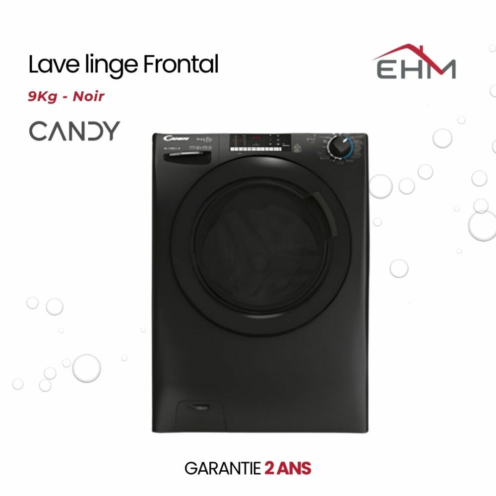 Lave Linge Frontal CANDY CO1484TMBB-04 9Kg - Noir