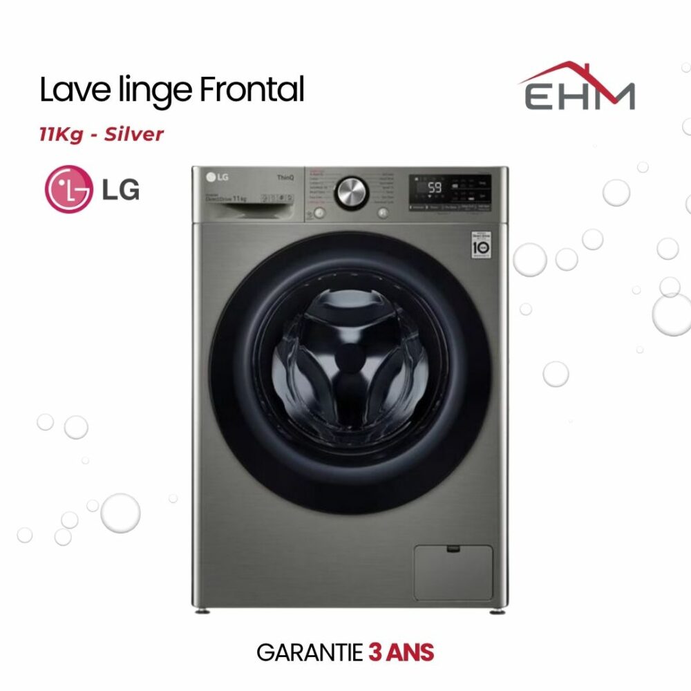 Lave linge Frontal LG F4Y5EYGYPV 11 Kg - Silver